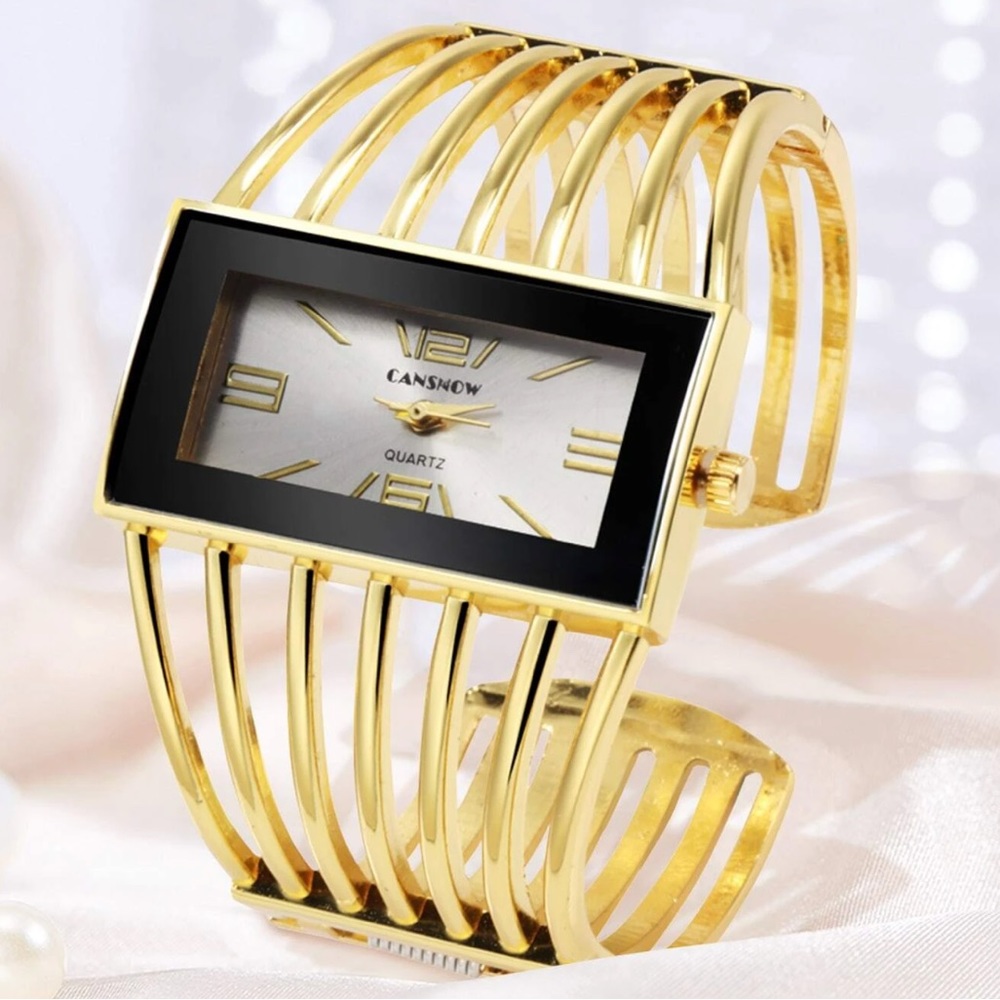 🆕 Rectangle Cuff Bangle Jewelry Watch